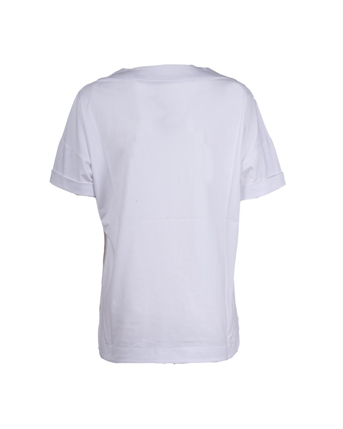 shop D.EXTERIOR  T-shirt: D Exterior t-shirt in cotone elasticizzato.
Mezze maniche,
Scollo a V impreziosito con monile.
Maniche con risvolte.
Composizione: 91% Cotone, 9% Elastan. 
Made in Italy.. 60683-1BIAN number 1311433